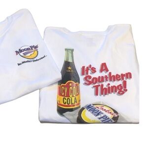 HANES MOON PIE ITS A SOUTHERN THING GRAPHIC WHITE TEE UNISEX LG NEW WITHOUT TAGS